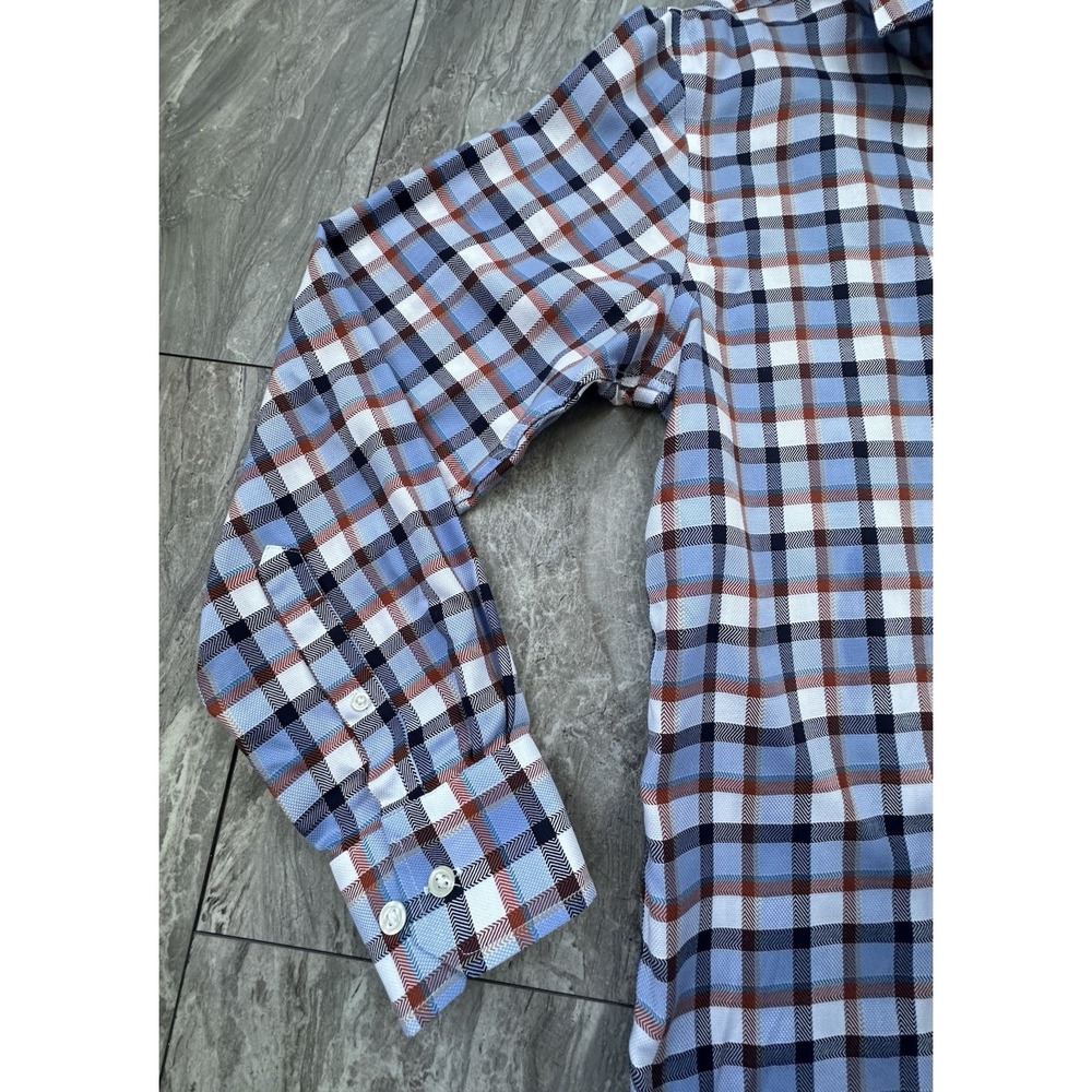 Egara Shirt Mens Slim Fit Check Cotton Non-Iron Flip Cuff Button Up Large
0251 - Picture 6 of 13